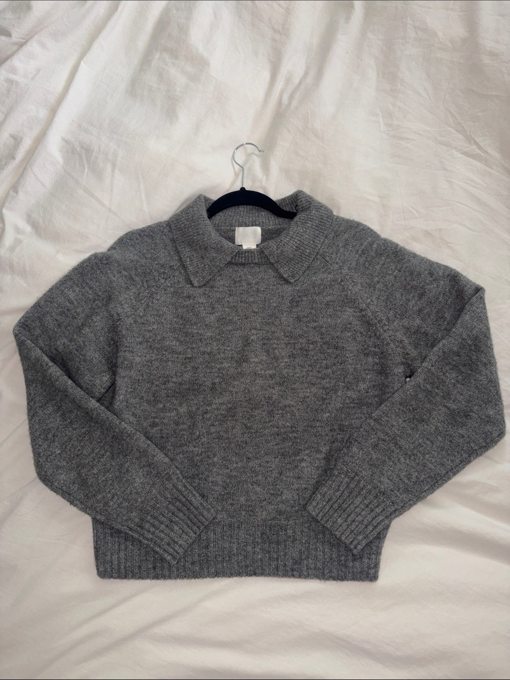H&M Gray Collared Crew Sweater